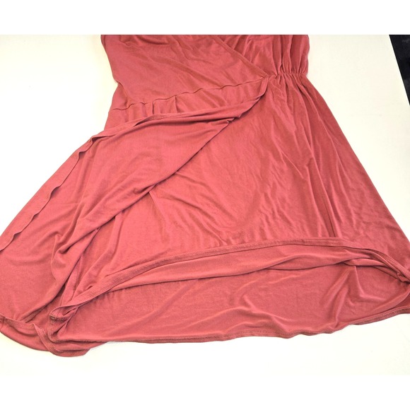 Garnet Hill Rusty Orange Tank Faux Wrap Skirt Midi Sun Dress Size XL - Picture 7 of 12